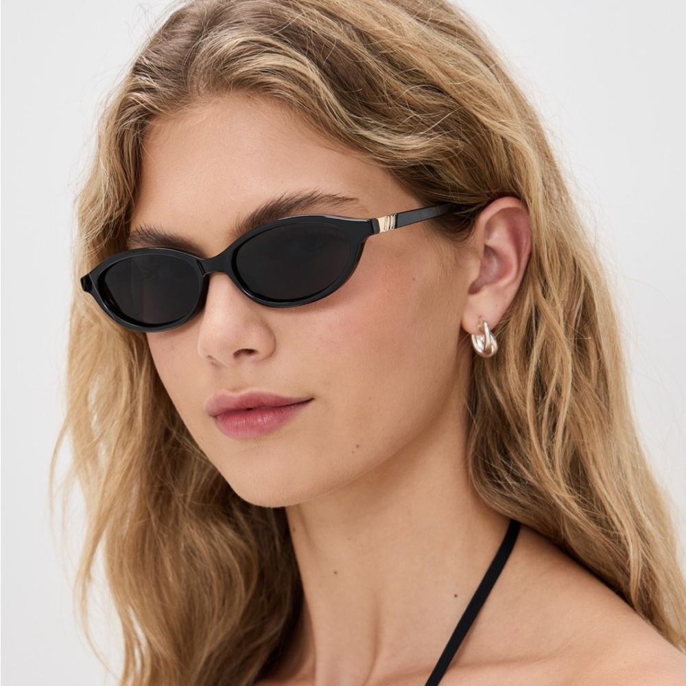 Le Specs Black Oval Sunglasses